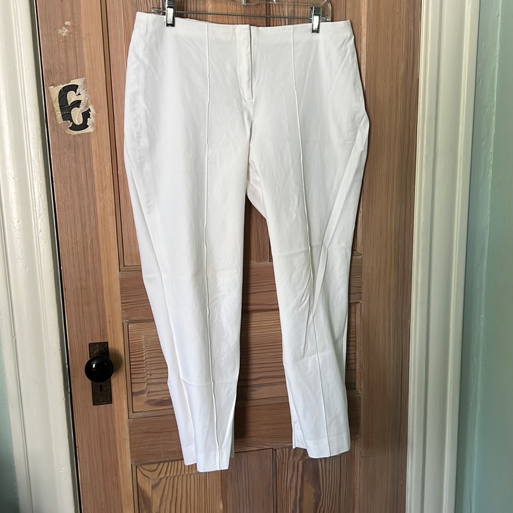 J Jill White Cotton blend cropped pant size 12